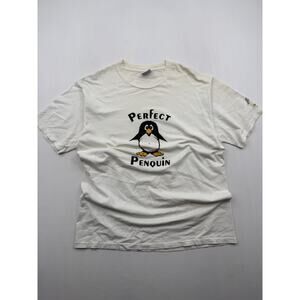 Vintage Penguin T Shirt XLarge Sports Pro weight White made In USA Read